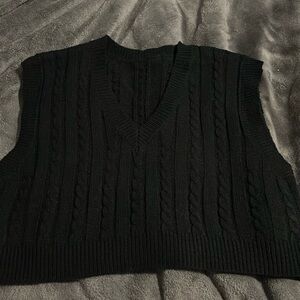 Cable knit vest